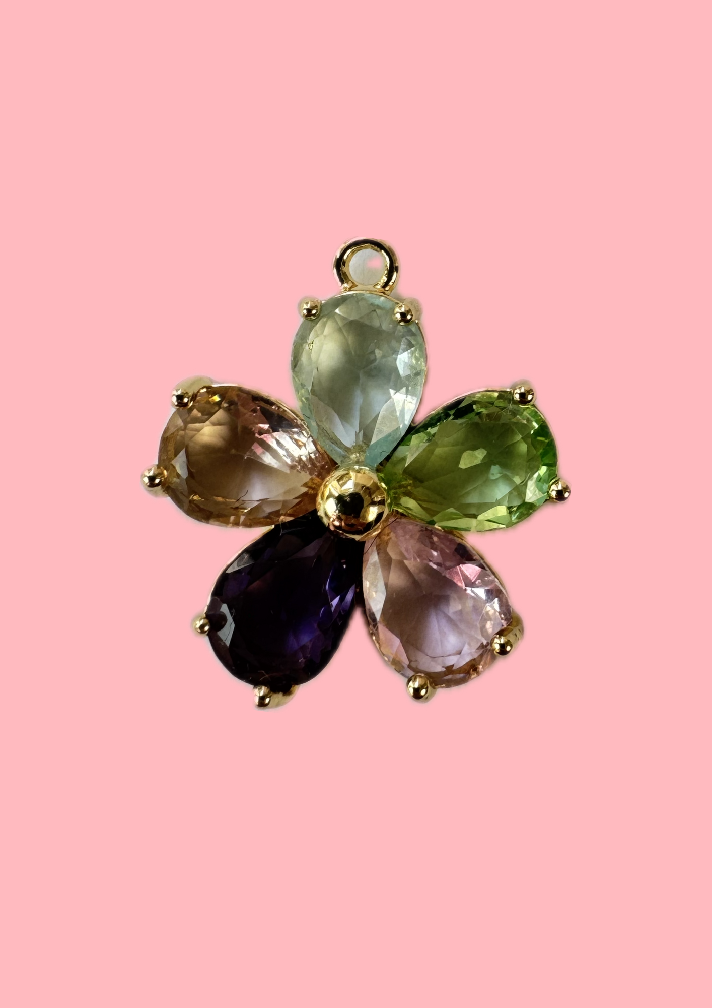 Charms fleur diamant multicolore