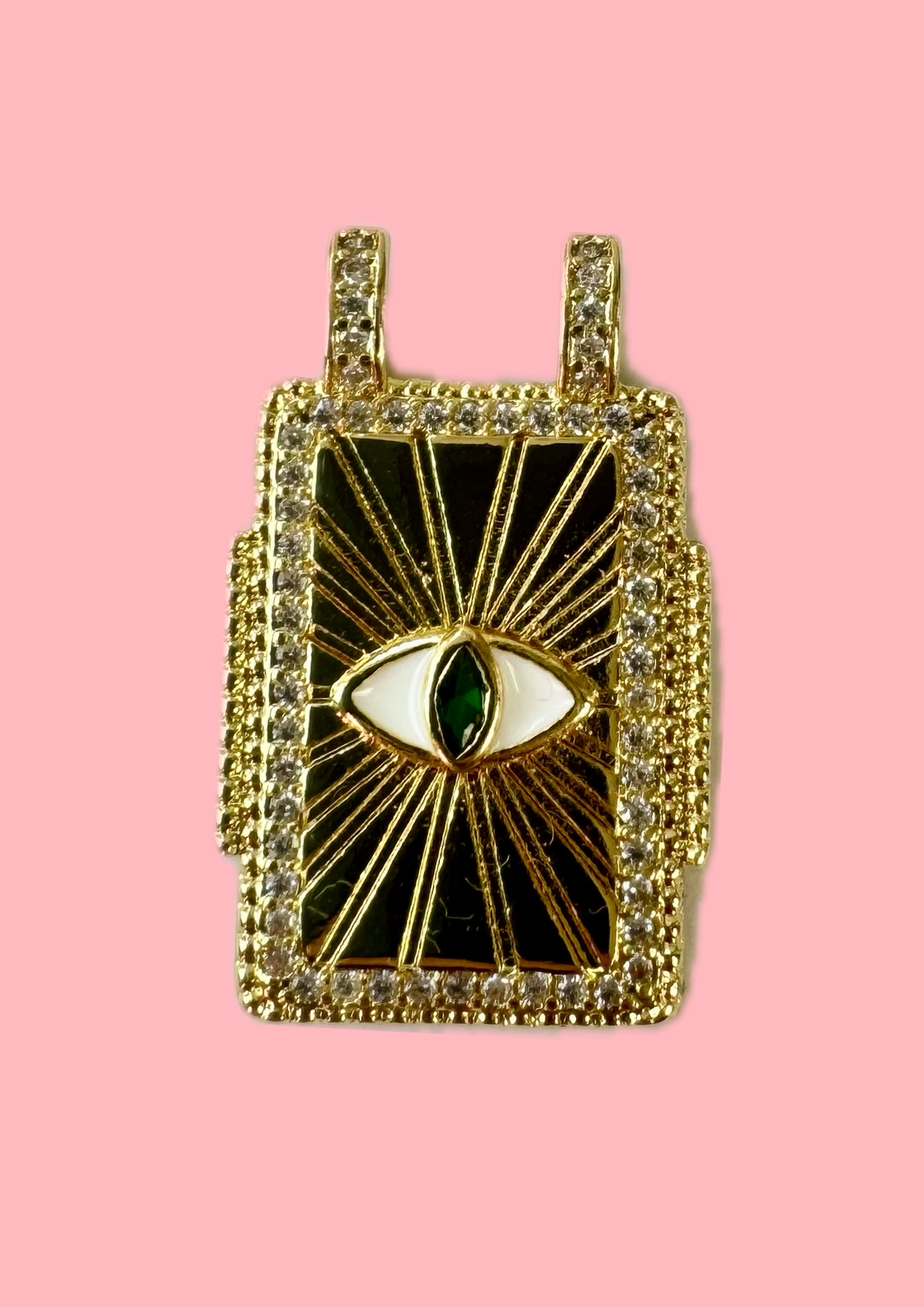 Charms plaque oeil dorée