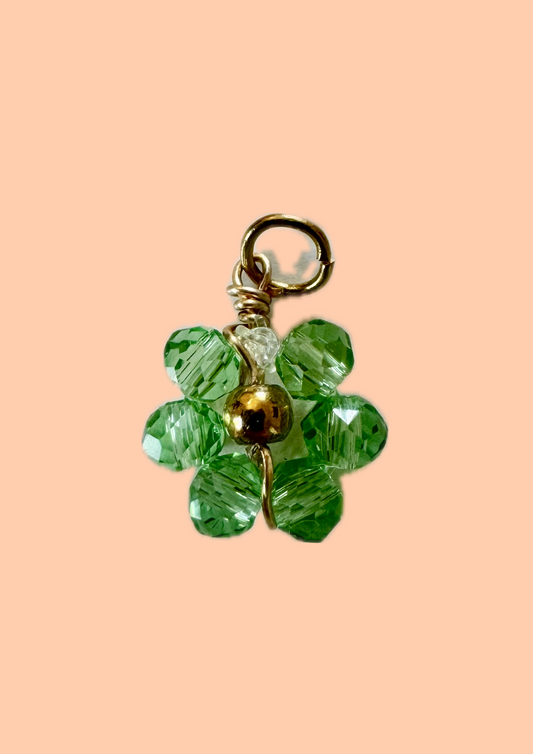 Charms fleur verte