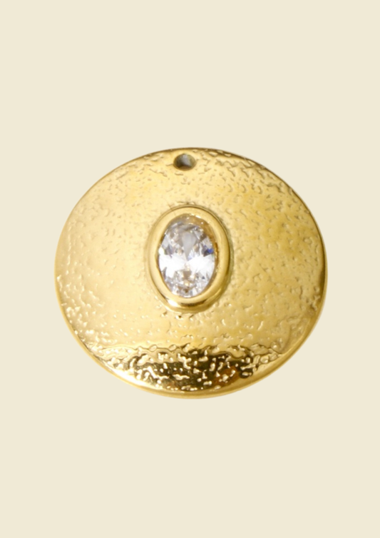 Charms médaillon sablé strass