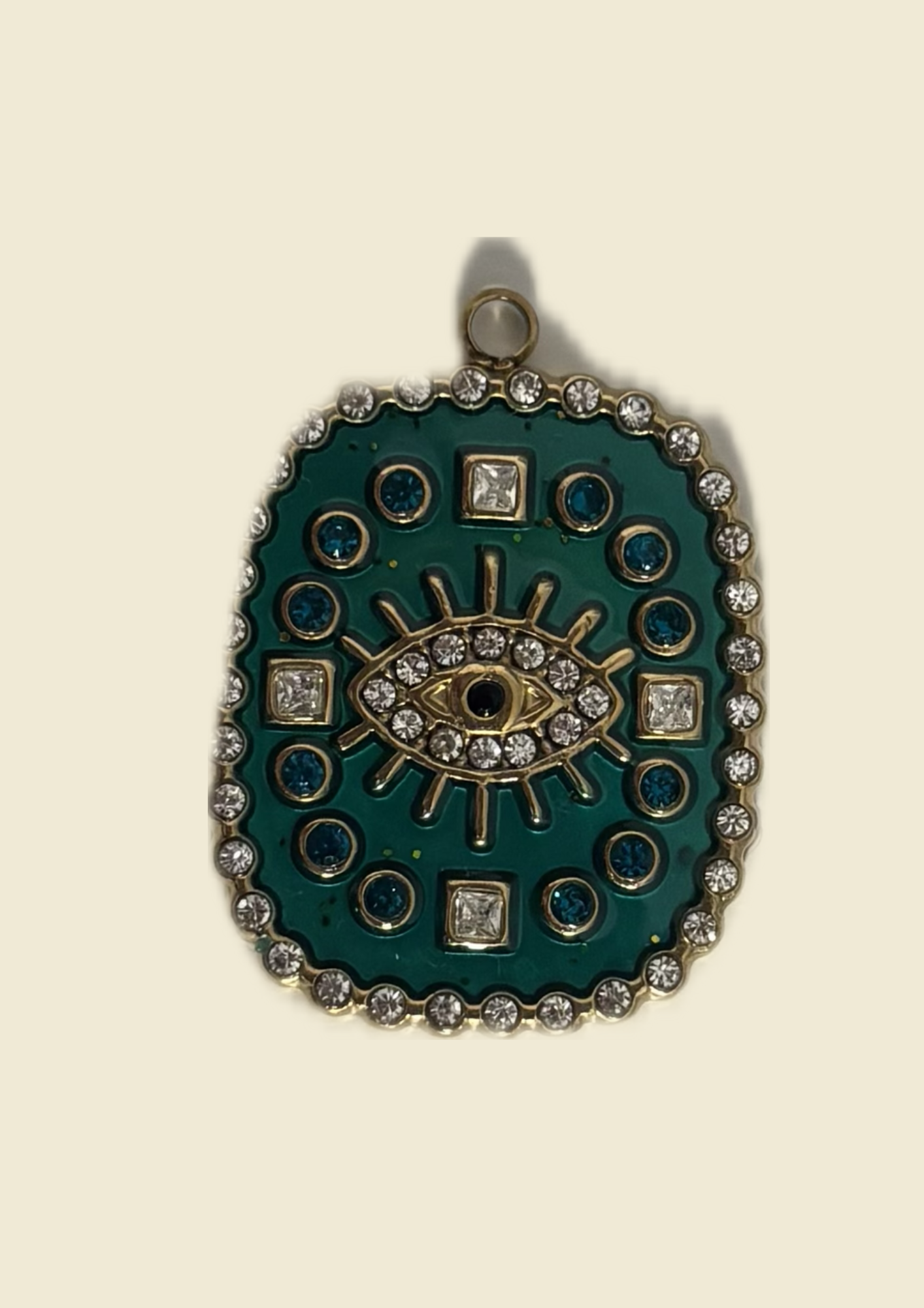 Charms oeil bleu ciel diamant