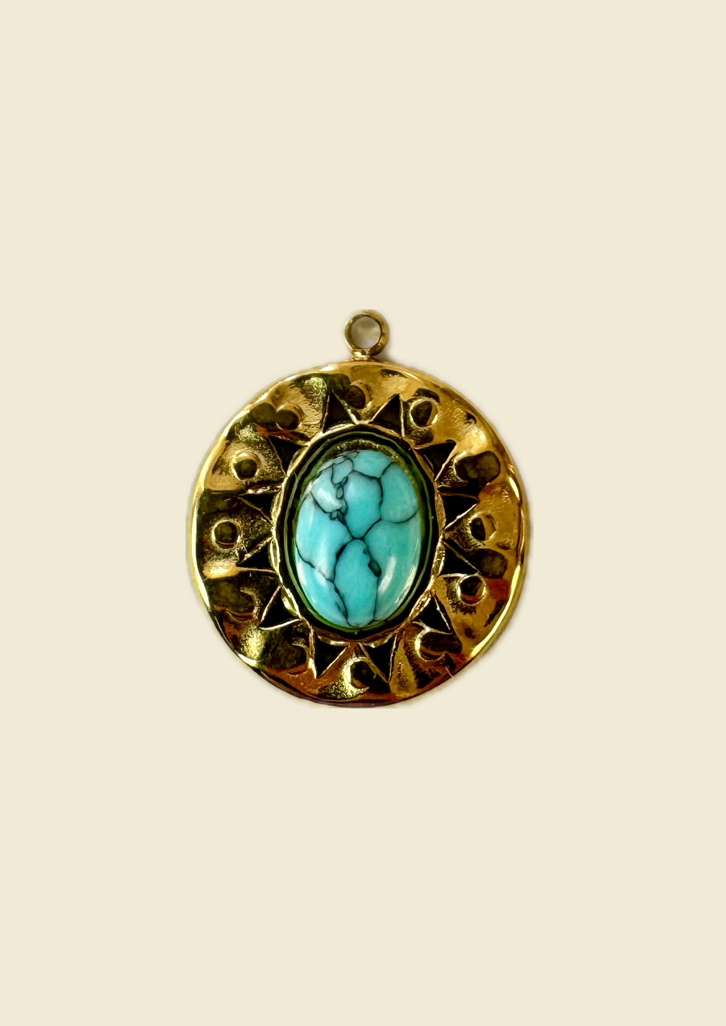 Charms pierre bleu azur